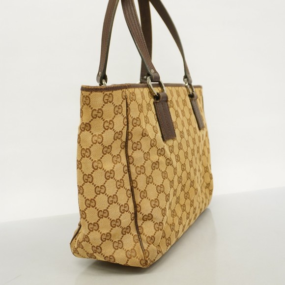 Gucci Bag Beige Tote Brown Canvas GG - Picture 1 of 9